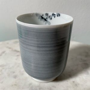 Vintage Mirage by Vanda for Andre Richard Gray Striped Cup with Floral Accent